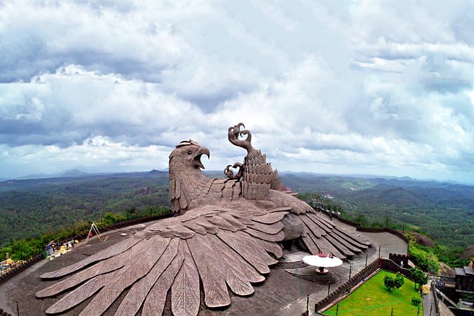 mythical bird Jatayu, located at the Jatayu Earth's Center in Chadayamangalam, Kollam district | Fox Enterpises.